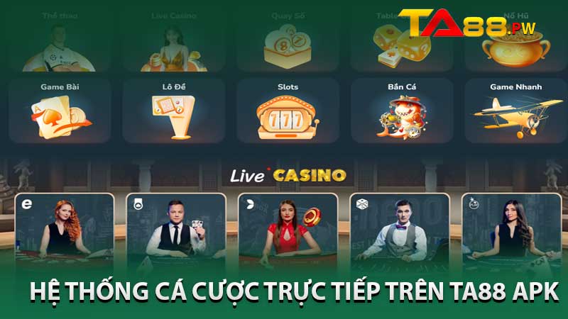 hệ thống cá cược trực tiếp trên ta88 apk